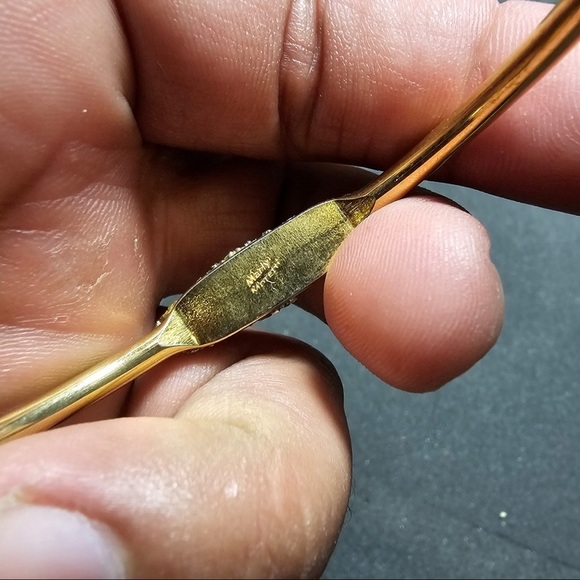 Marly Moretti Bracelet Cuff Bangle Brass Sodalite Pyrite & Dalmatian Jasper - Picture 6 of 8